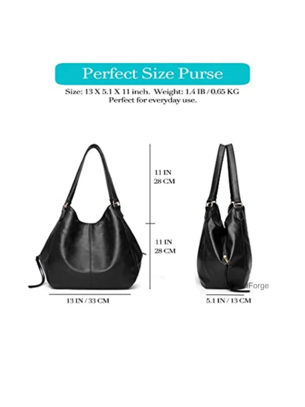 Vegan Leather Hobo Shoulder Bag Multi-Pocket Tote for Women